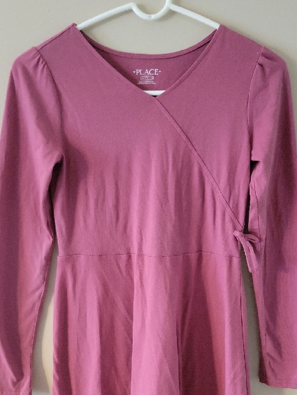Long Sleeve Wrap-Style Pink Dress - Picture 5 of 6